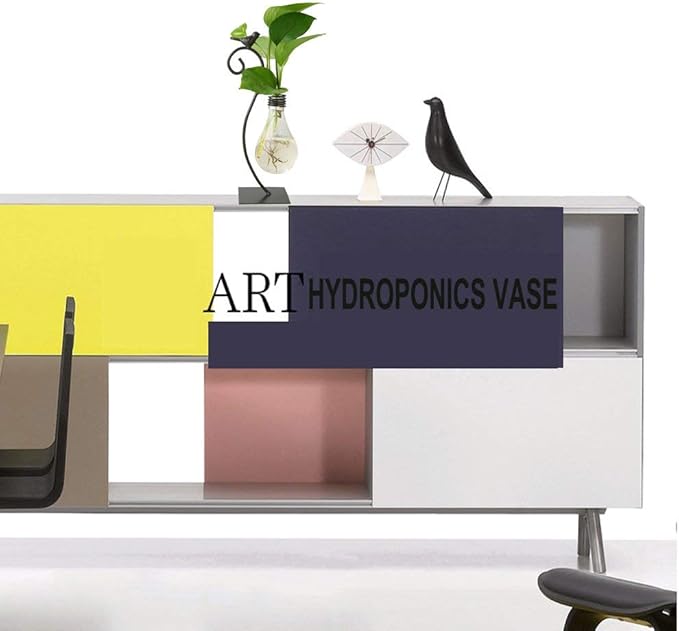 Creative Light - Bulb Shaped Hydroponic Vase: Iron Bird Decoration, Lighting Up Home Greenery