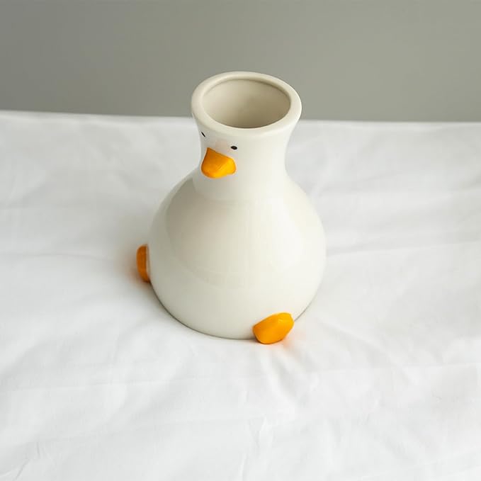 Cute Duck - Shaped Ceramic Vase: Injecting Cuteness and Vitality into Home