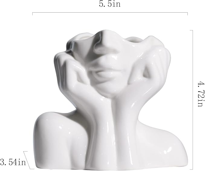 Creative Human Face - Shaped Ceramic Vase: Artistic and Adding Vitality to Home