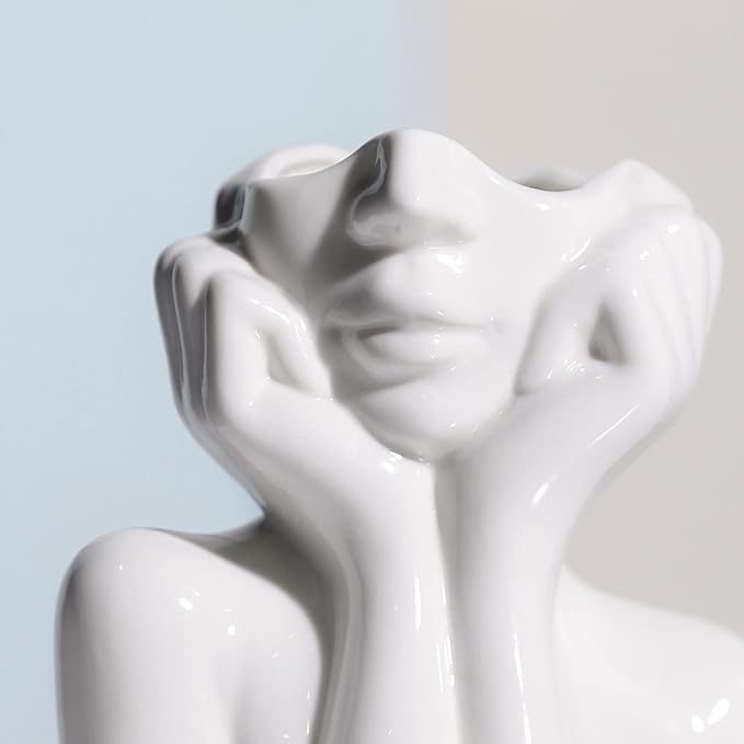 Creative Human Face - Shaped Ceramic Vase: Artistic and Adding Vitality to Home