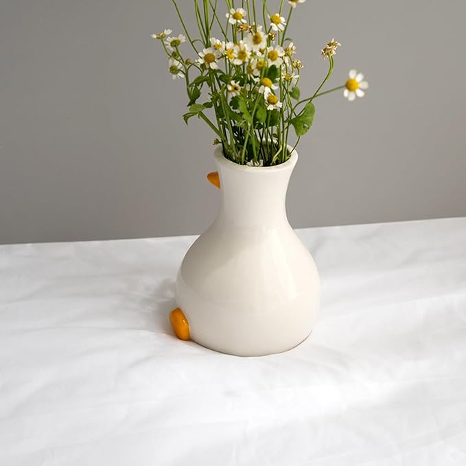 Cute Duck - Shaped Ceramic Vase: Injecting Cuteness and Vitality into Home