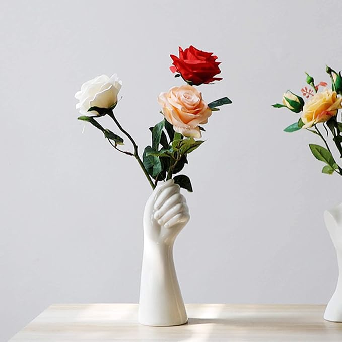 Creative Palm - Shaped Ceramic Vase: Full of Artistry, Adding Unique Charm to the Space