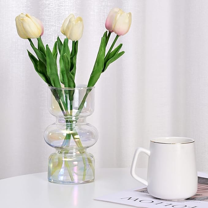 Creative Layered Transparent Glass Vase: Unique Shape, Adding Dynamic Luster to the Space