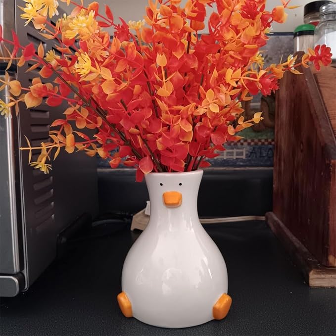 Cute Duck - Shaped Ceramic Vase: Injecting Cuteness and Vitality into Home