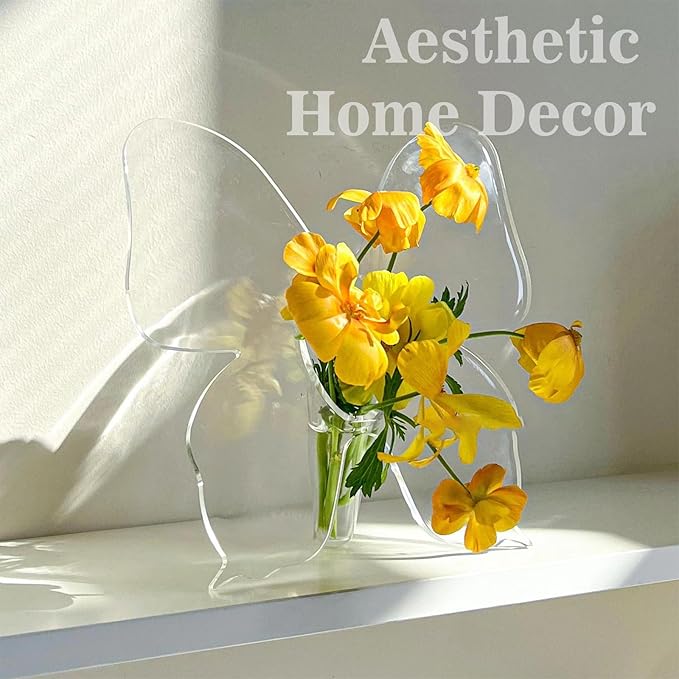 Creative Butterfly - Shaped Transparent Vase: Agile Design, Injecting Artistic Vitality into the Space