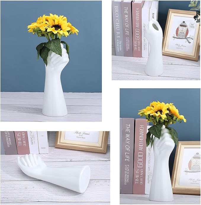 Creative Palm - Shaped Ceramic Vase: Full of Artistry, Adding Unique Charm to the Space