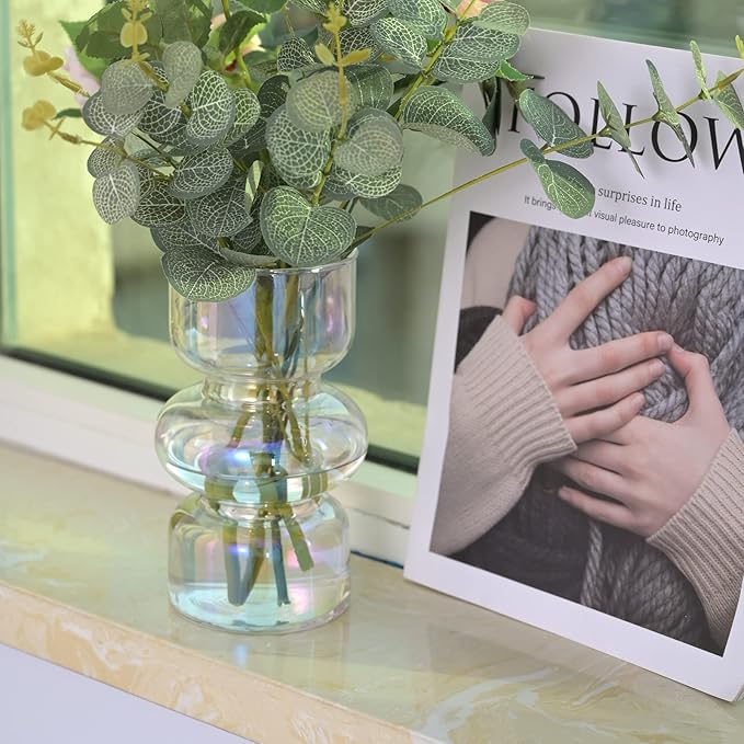 Creative Layered Transparent Glass Vase: Unique Shape, Adding Dynamic Luster to the Space
