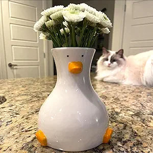 Cute Duck - Shaped Ceramic Vase: Injecting Cuteness and Vitality into Home