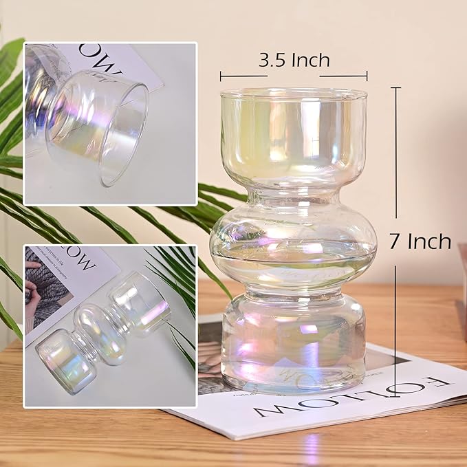 Creative Layered Transparent Glass Vase: Unique Shape, Adding Dynamic Luster to the Space