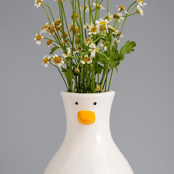 Cute Duck - Shaped Ceramic Vase: Injecting Cuteness and Vitality into Home
