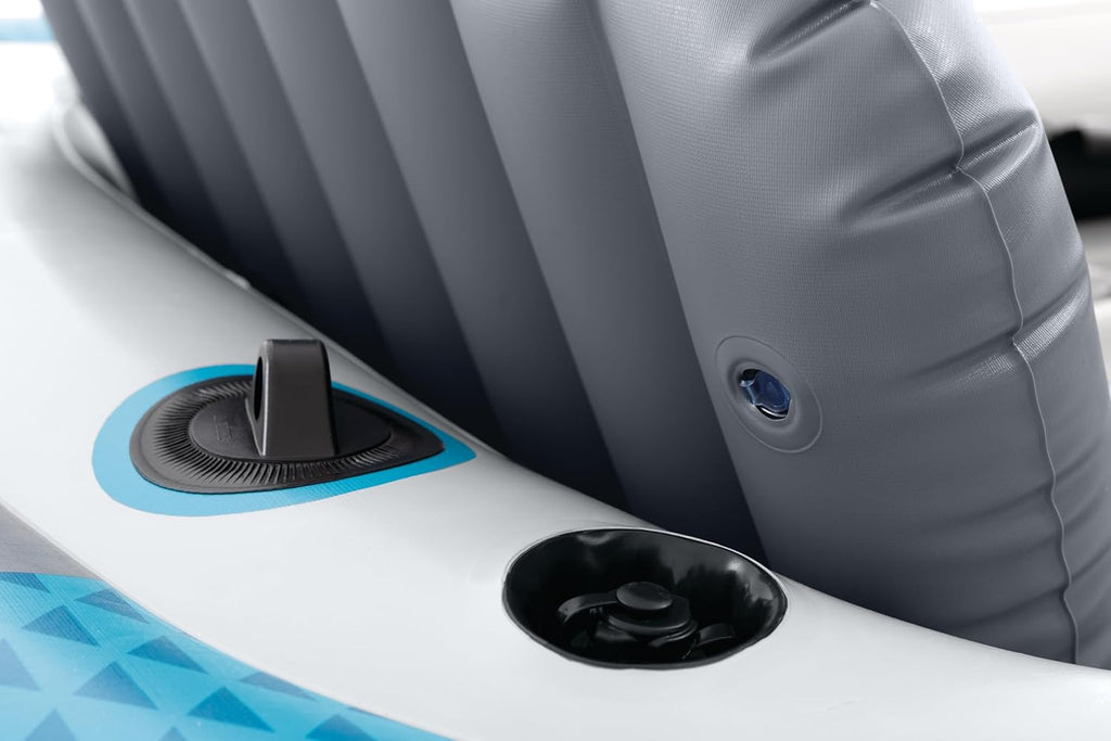 INTEX 68324EP Excursion 4 Inflatable Boat Set: Includes Deluxe 54in Boat Oars and High-Output Pump – Adjustable Seats with Backrest – Fishing Rod Holders – 4-Person – 1100lb Weight Capacity