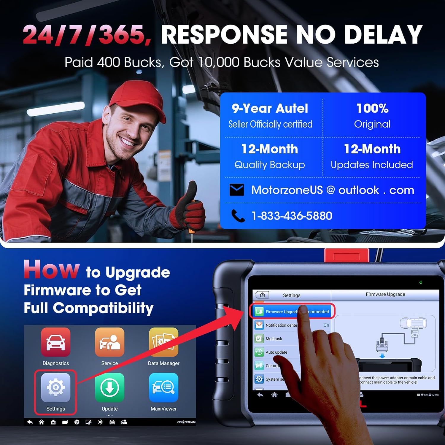Autel Scanner MaxiCOM MK808S: 2025 Bidirectional Tool